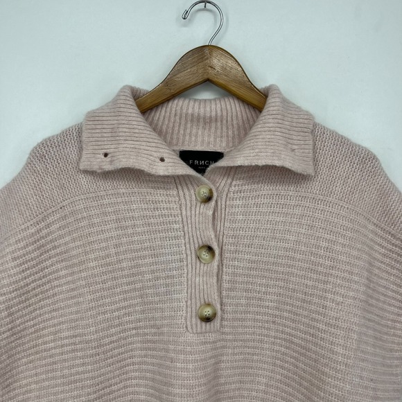 FRNCH Paris Sweater Women's Size L Pink Meggy Knit Oversized Short Sleeve - Picture 2 of 8